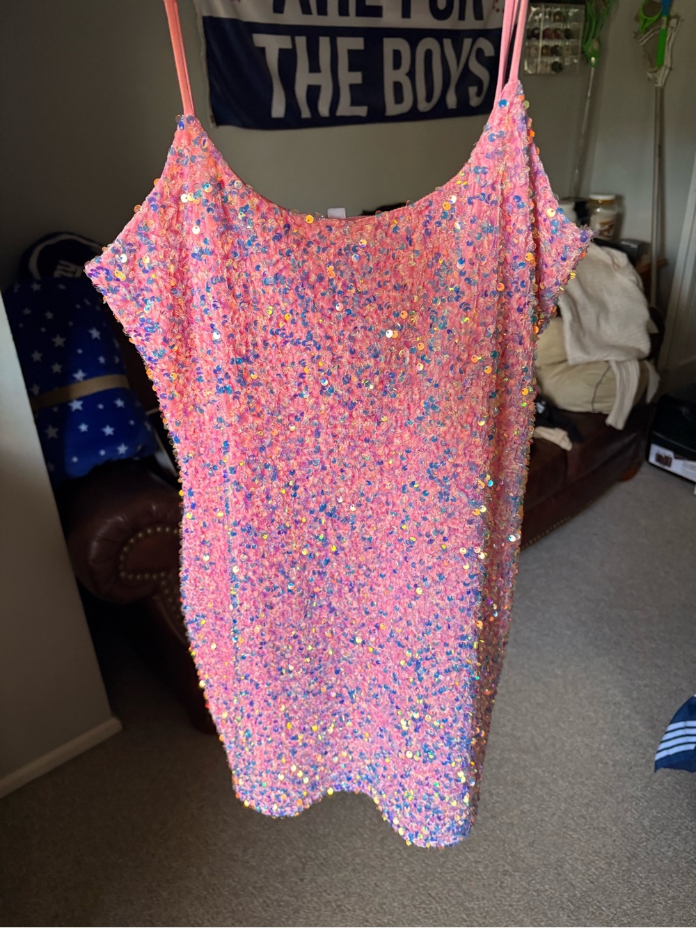 Lucy in the Sky Iridescent Pink Sequin Mini